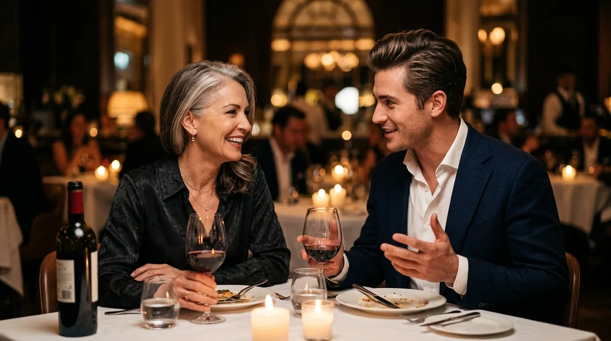 Couple dining in luxury restaurant